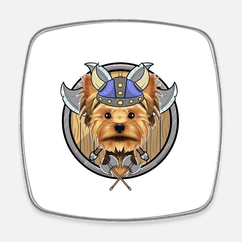Yorkshire Terrier I Valhalla I Viking - Magnet carré - blanc