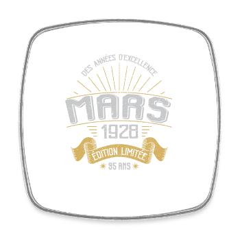 Mars 1928 95 Ans Anniversaire Vintage Idée Cadeau - Magnet carré - blanc - Devant