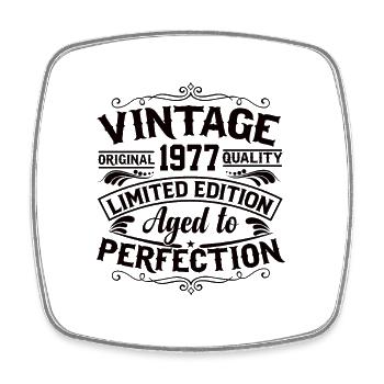 Vintage 1977 Anniversaire Rétro Vintage Cadeau - Magnet carré - blanc - Devant