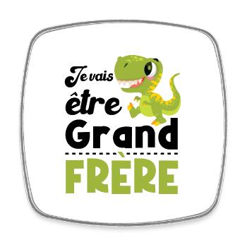 Je vais être grand frère, Cadeau grand frère - Magnet carré - blanc - Devant