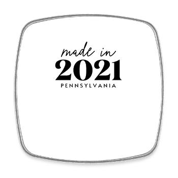 Fabriqué en 2021 en Pennsylvanie. Fête d’anniversaire mignonne - Magnet carré - blanc - Devant