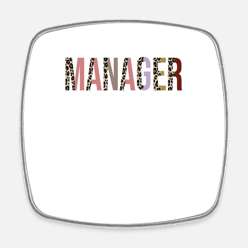 Manager - Viereckiger Kühlschrankmagnet - Weiß