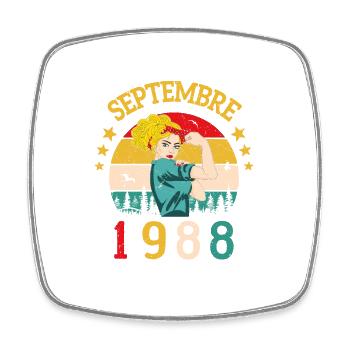 Septembre 1988 Anniversaire Vintage Idée Cadeau - Magnet carré - blanc - Devant