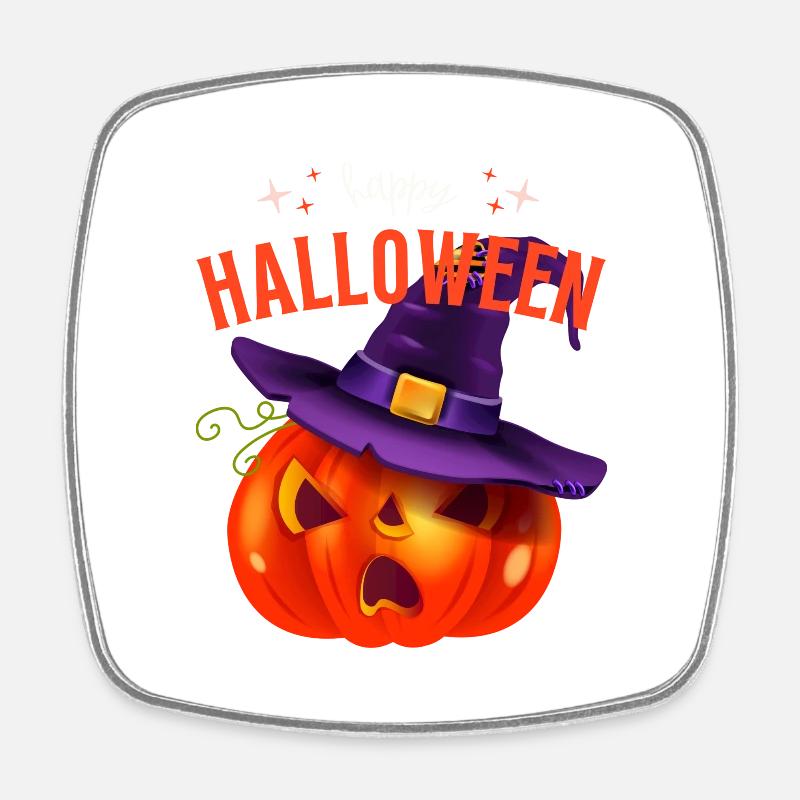 Happy Halloween - Square fridge magnet - white