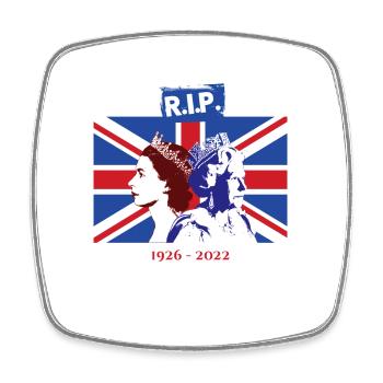 RIP - Queen Elizabeth II - The End Of An Era - Square fridge magnet - white - Front