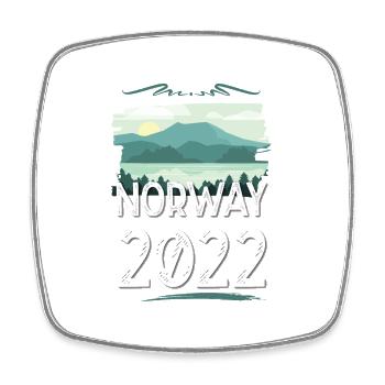 Norway 2022 - Square fridge magnet - white - Front
