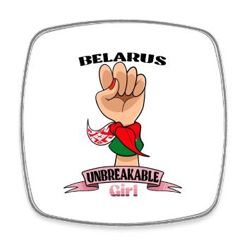 Belarus Girl Unbreakable I Belarus Heritage I - Viereckiger Kühlschrankmagnet - Weiß - Vorne