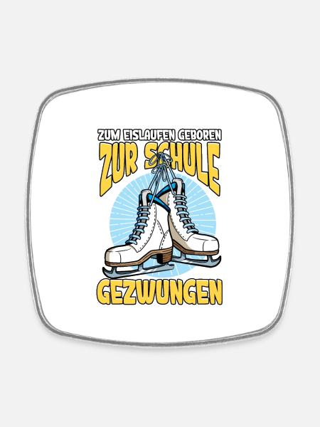 Eislaufen - Viereckiger Kühlschrankmagnet - Weiß