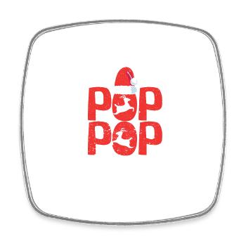 Pop Pop Claus Père Noël Assorti Famille Noël - Magnet carré - blanc - Devant