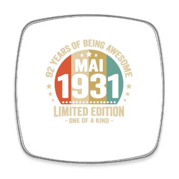 Mai 1931 92 Ans Anniversaire Vintage Idée Cadeau - Magnet carré - blanc - Devant