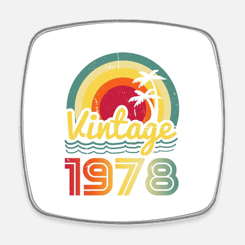 Vintage 1978 - Square fridge magnet - white