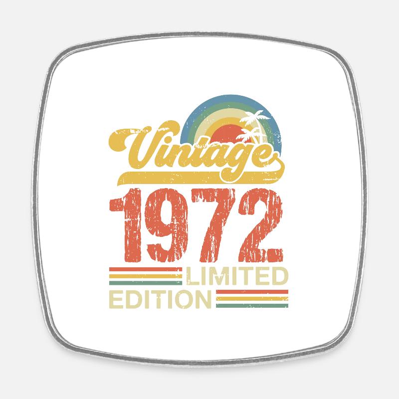 Vintage 1972 - Square fridge magnet - white