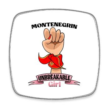 Montenegrin Girl Unbreakable I Heritage - Viereckiger Kühlschrankmagnet - Weiß - Vorne