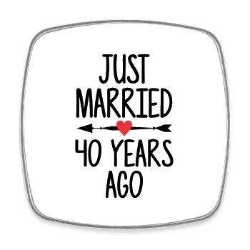 Je viens de me marier il y a 40 ans 40e anniversaire de mariage - Magnet carré - blanc - Devant