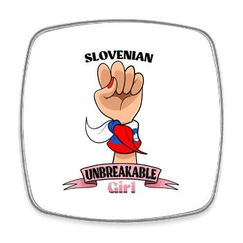 Slovenian Girl Unbreakable Slovenian Heritage - Viereckiger Kühlschrankmagnet - Weiß - Vorne