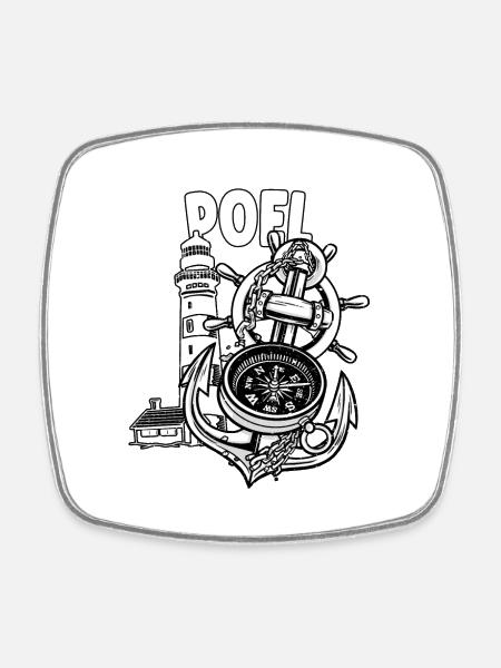 Poel - Viereckiger Kühlschrankmagnet - Weiß