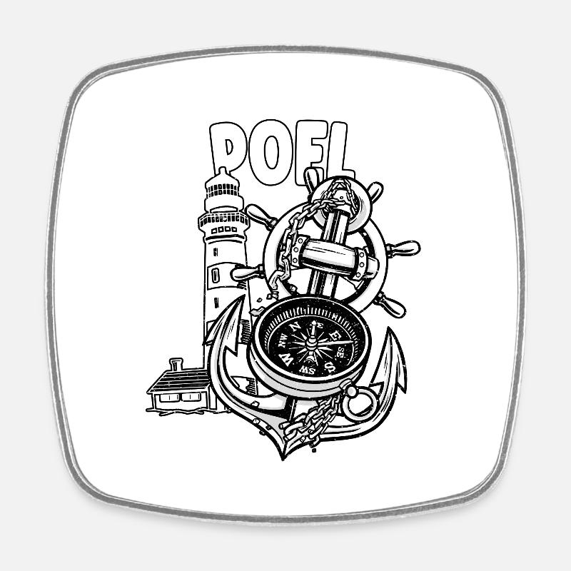 Poel - Viereckiger Kühlschrankmagnet - Weiß