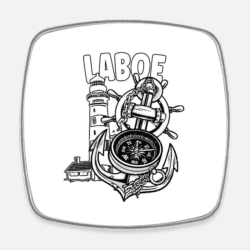 Laboe - Magnet carré - blanc