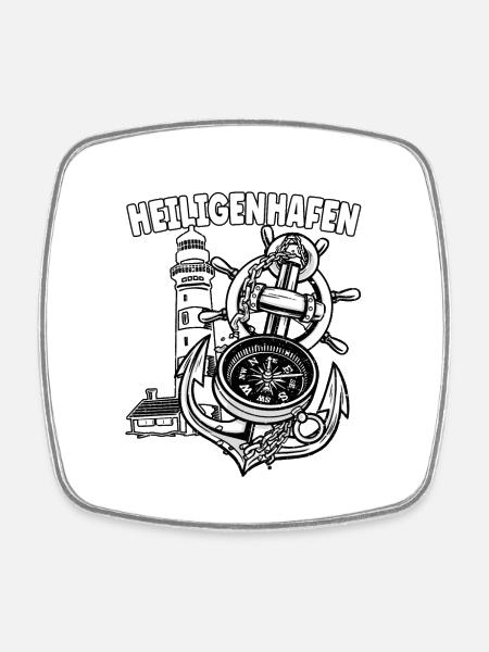 Heiligenhafen - Viereckiger Kühlschrankmagnet - Weiß