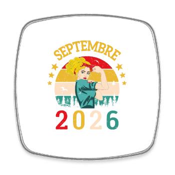 Septembre 2026 Anniversaire Vintage Idée Cadeau - Magnet carré - blanc - Devant