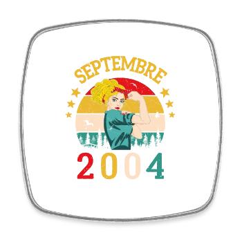 Septembre 2004 Anniversaire Vintage Idée Cadeau - Magnet carré - blanc - Devant