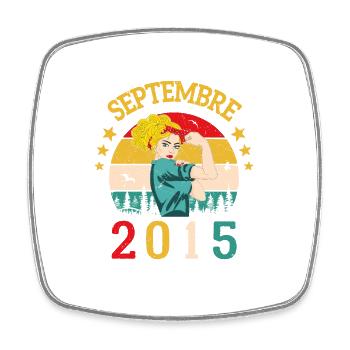 Septembre 2015 Anniversaire Vintage Idée Cadeau - Magnet carré - blanc - Devant