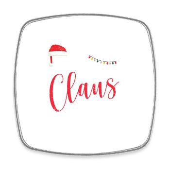 Santa Funny Christmas Pyjamas Mom Xmas PJs Mum - Square fridge magnet - white - Front