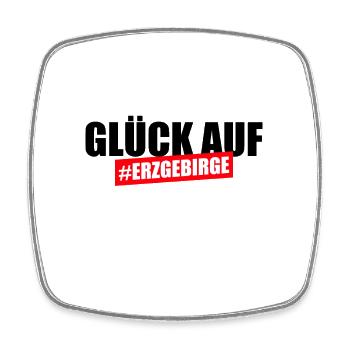 Glück auf Erzgebirge - Viereckiger Kühlschrankmagnet - Weiß - Vorne
