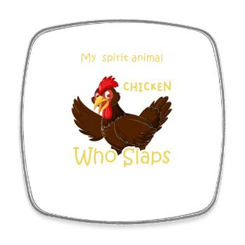 Spirit Animal Chicken Chicken Chicken Rooster - Square fridge magnet - white - Front