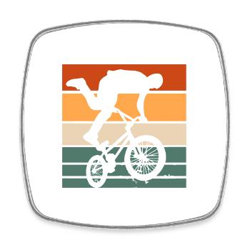 Bmx Fahrer Vintage Retro Hobby Sport Fahrrad Shirt - Viereckiger Kühlschrankmagnet - Weiß - Vorne