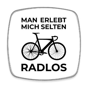 Radlos Fahrrad Geschenk - Viereckiger Kühlschrankmagnet - Weiß - Vorne