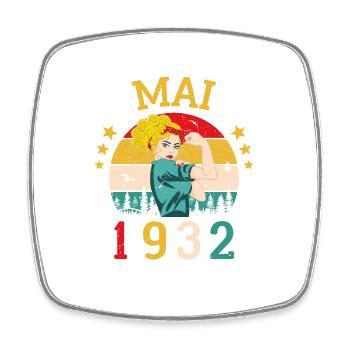 Mai 1932 Anniversaire Vintage Happy Birthday - Magnet carré - blanc - Devant