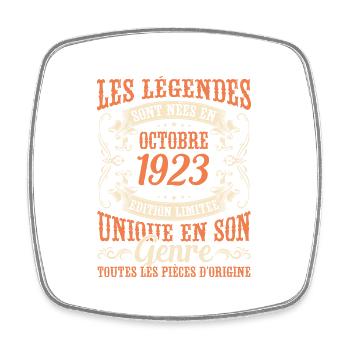 Les Légendes Sont Nées En Octobre 1923 Cadeau - Magnet carré - blanc - Devant