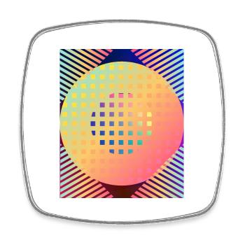 Moderne Kunst Grafik-Design 3 formen Linien Farben - Viereckiger Kühlschrankmagnet - Weiß - Vorne