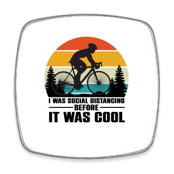 Bester Vater Fahrrad fahren Cooler Papa E-Bike - Viereckiger Kühlschrankmagnet - Weiß - Vorne