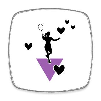 badminton badminton player crossminton badminton - Square fridge magnet - white - Front