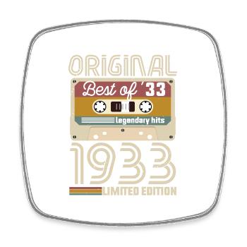 Vintage Geburtstag Originelle Geschenkidee 1933 - Viereckiger Kühlschrankmagnet - Weiß - Vorne
