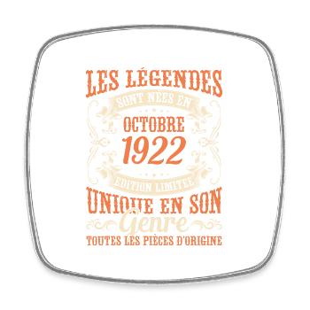 Les Légendes Sont Nées En Octobre 1922 Cadeau - Magnet carré - blanc - Devant