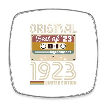 Vintage Geburtstag Original Geschenkidee 1923 - Viereckiger Kühlschrankmagnet - Weiß - Vorne