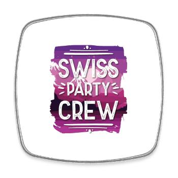 Swiss Party Crew - Viereckiger Kühlschrankmagnet - Weiß - Vorne