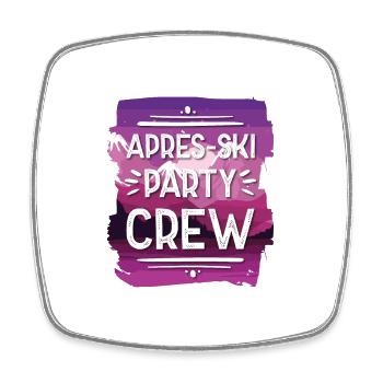 Apres SKi Party Crew - Viereckiger Kühlschrankmagnet - Weiß - Vorne