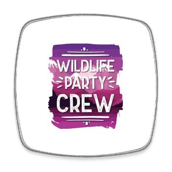 Wildlife Party Crew - Viereckiger Kühlschrankmagnet - Weiß - Vorne