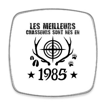 Chasseur | Anniversaire chasseur 1985 cadeau 1985 - Magnet carré - blanc - Devant