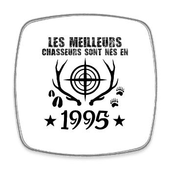 Chasseur | Anniversaire chasseur 1995 cadeau 1995 - Magnet carré - blanc - Devant