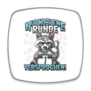 Nur noch eine Runde Zocken Gaming - Viereckiger Kühlschrankmagnet - Weiß - Vorne