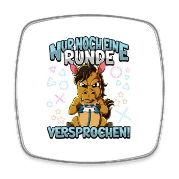 Nur noch eine Runde Zocken Gaming - Viereckiger Kühlschrankmagnet - Weiß - Vorne