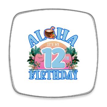 Aloha Es Ist Mein 12. Geburtstag Kokosnuss - Viereckiger Kühlschrankmagnet - Weiß - Vorne