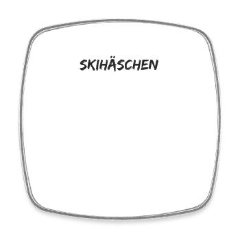 Snowboard - Skihäschen - Viereckiger Kühlschrankmagnet - Weiß - Vorne