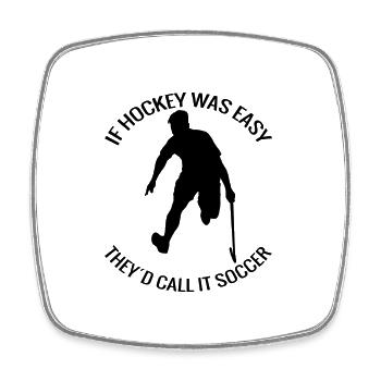 Feldhockey Unihockey Hockey Geschenk Hockeyspieler - Viereckiger Kühlschrankmagnet - Weiß - Vorne