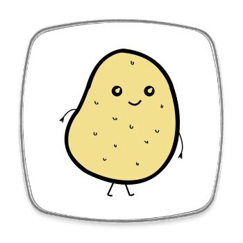 cute potato - Square fridge magnet - white - Front